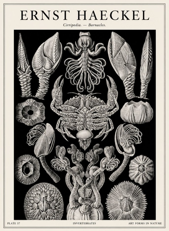Ernst Haeckel Cirripedia Barnacles No4 - Plakat