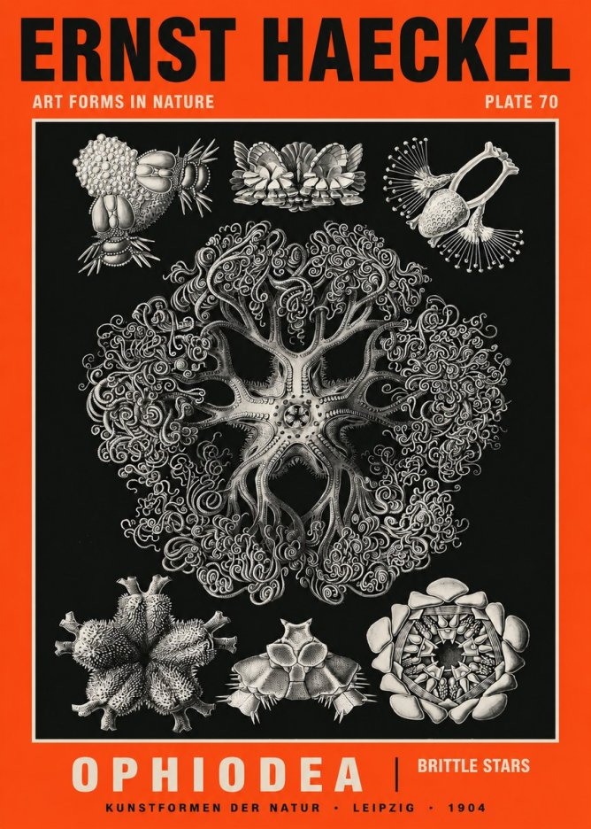 Ernst Haeckel Ophiodea - Brittle Stars II No5 - Plakat