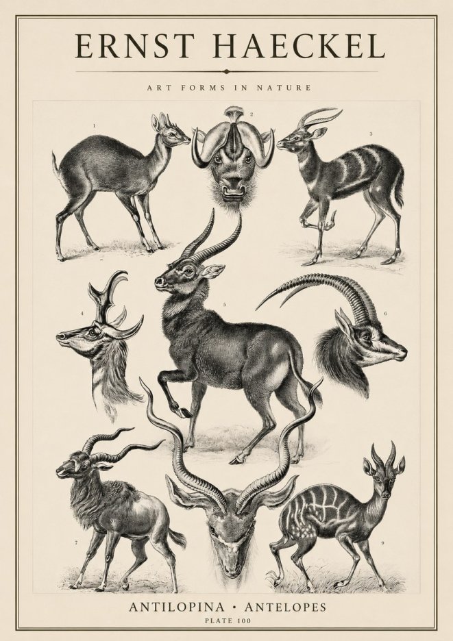 Ernst Haeckel Antelopes No4 - Plakat