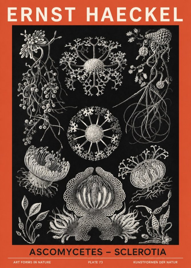 Ernst Haeckel Ascomycetes — Sac Fungi No6 - Plakat