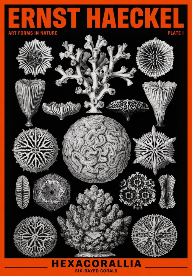 Ernst Haeckel Hexacoralla – Six-rayed Corals No6 - Plakat