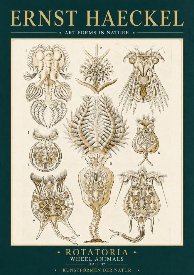 Ernst Haeckel Rotatoria - Wheel Animals No6 - Plakat