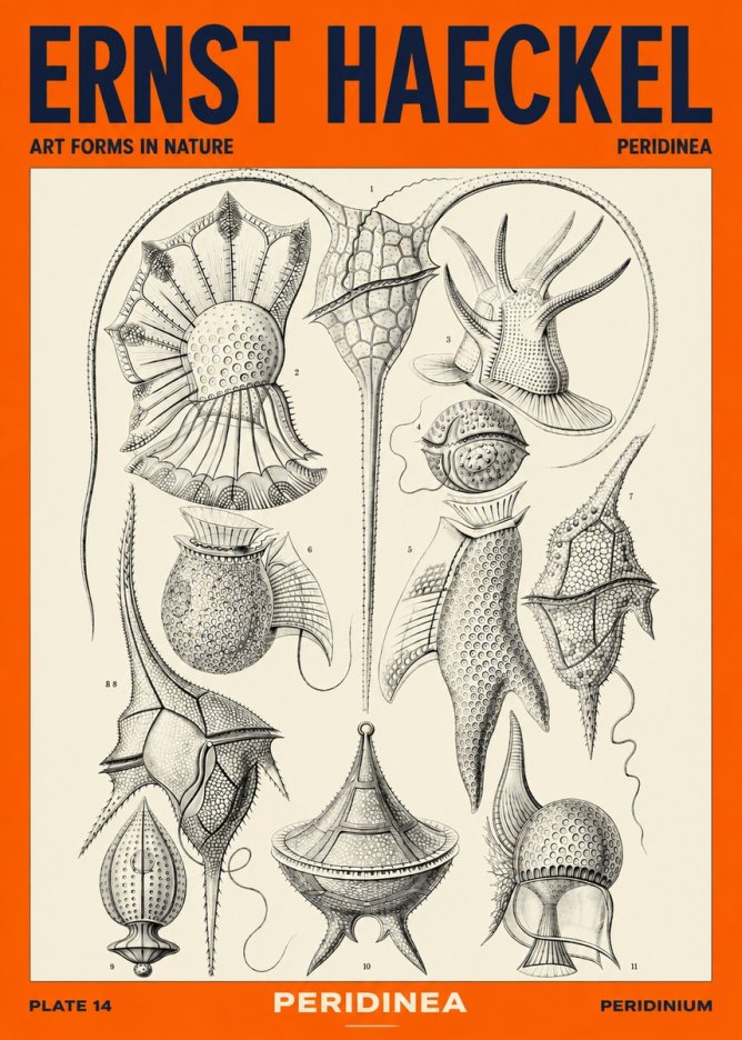 Ernst Haeckel Peridinea No4 - Plakat