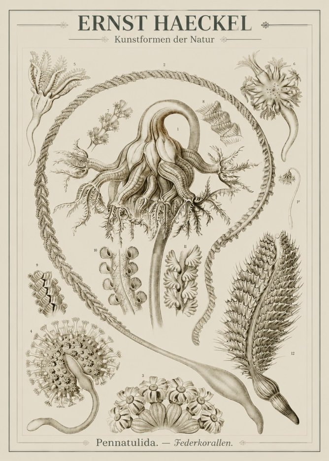 Ernst Haeckel Pennatulida - Sea Pens No3 - Plakat