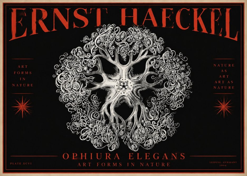 Ernst Haeckel Ophiuroidea Sea Tree - Deep Sea No4 - Plakat