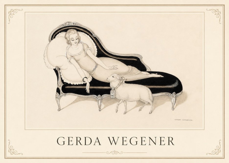 Gerda Wegener Lady with Lamb No1 - Plakat
