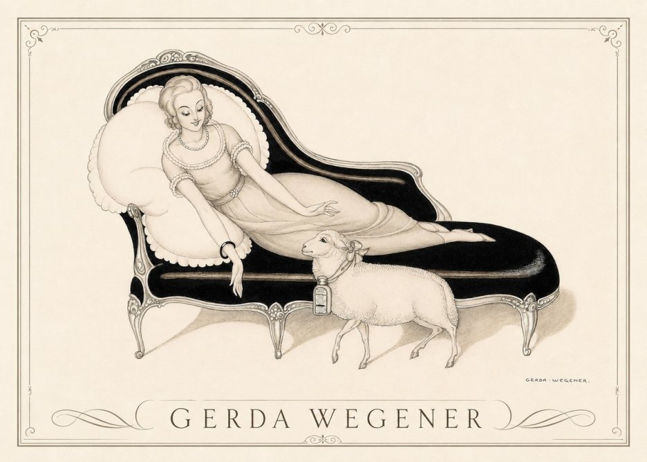 Gerda Wegener Lady with Lamb No3 - Plakat