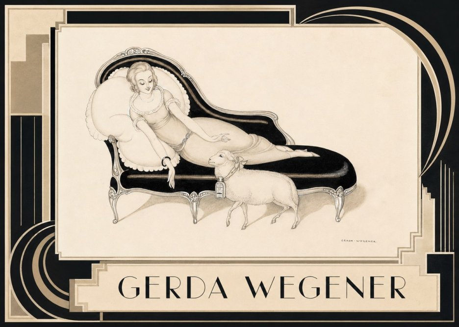 Gerda Wegener Lady with Lamb No5 - Plakat