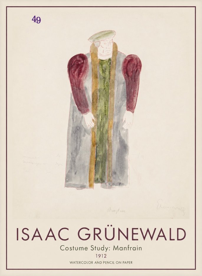 Isaac Grünewald Costume Study: Manfrain No1 - Plakat