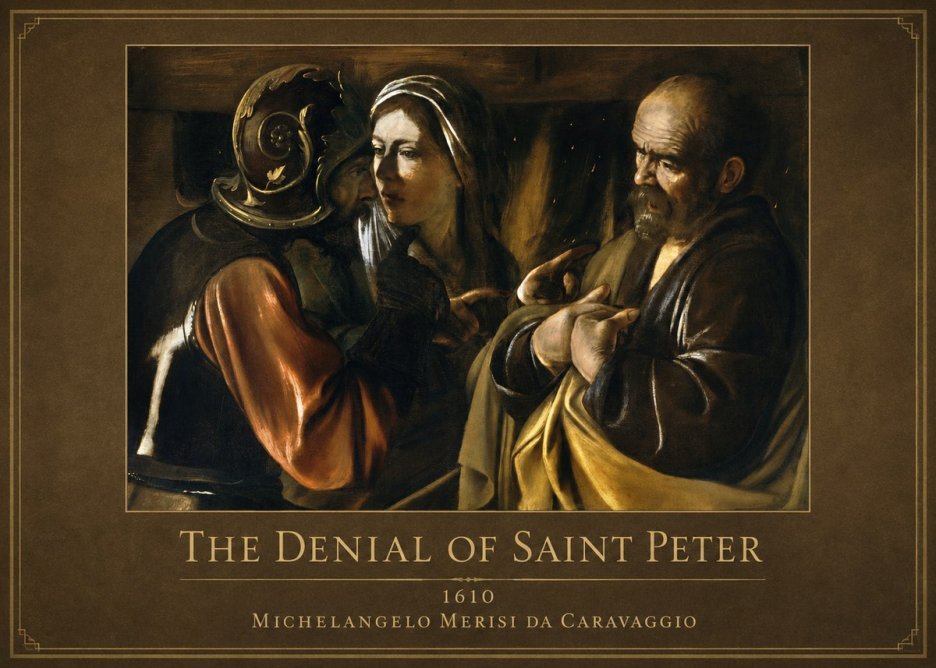 Michelangelo Merisi da Caravaggio The Denial of Saint Peter No6 - Plakat