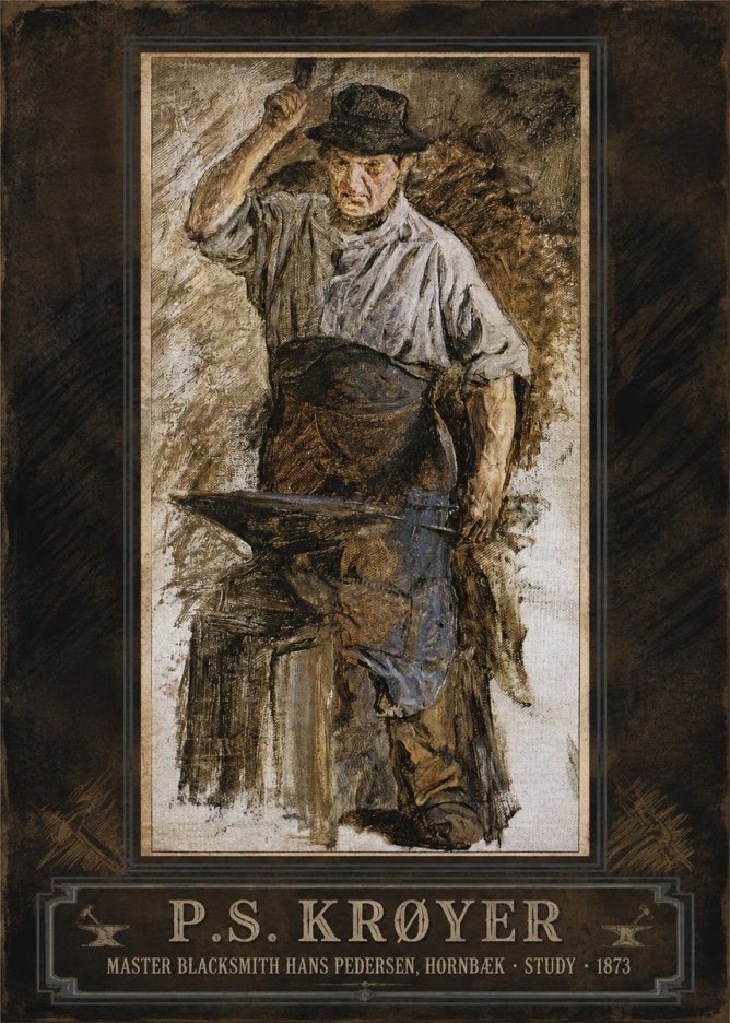 P.S. Krøyer Master Blacksmith Hans Pedersen, Hornbaek · Study · 1873 No5 - Plakat