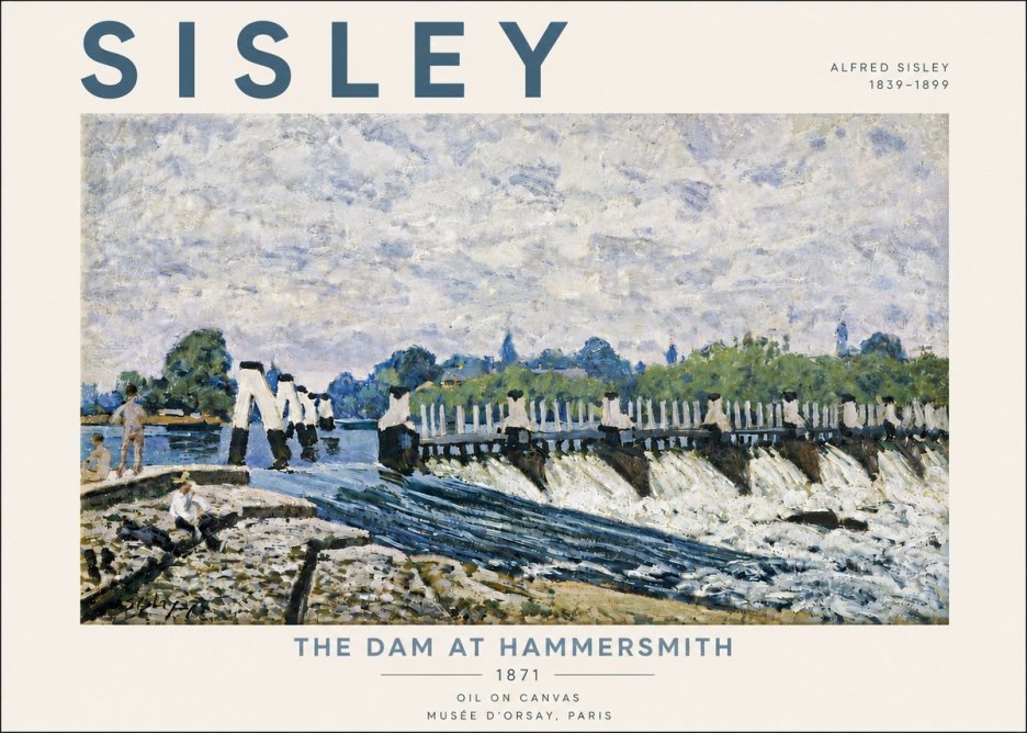 Sisley The Dam at Hammersmith No5 - Plakat