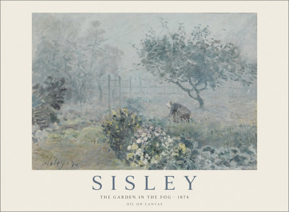 Sisley The Garden in the Fog No1 - Plakat