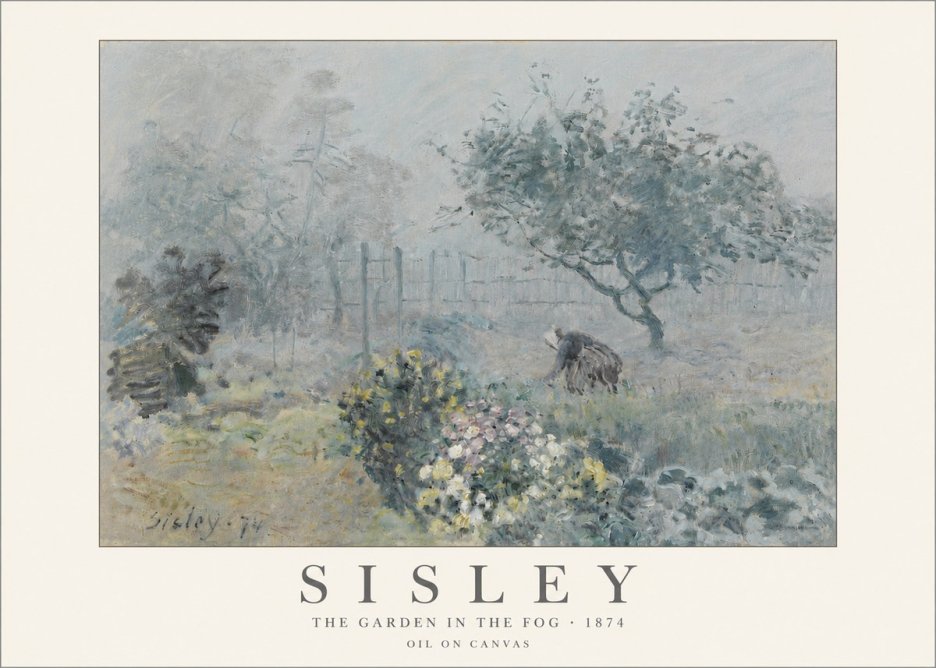 Sisley The Garden in the Fog No6 - Plakat