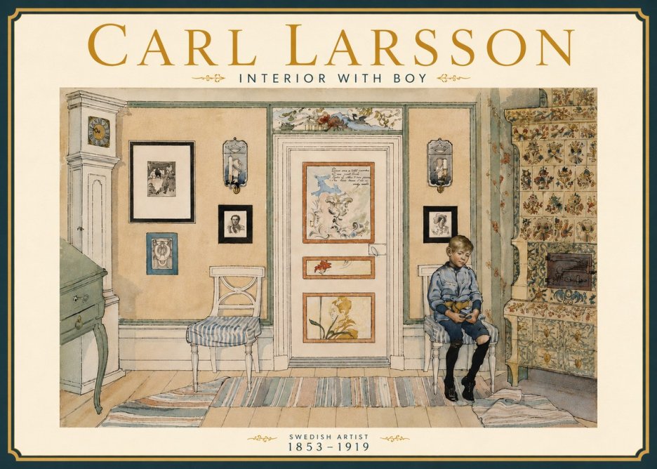 Carl Larsson Interior with Boy No6 - Plakat