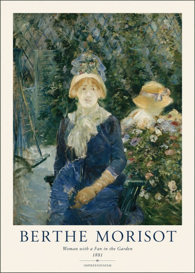 Berthe Morisot Young Woman with a Fan II No2 - Plakat