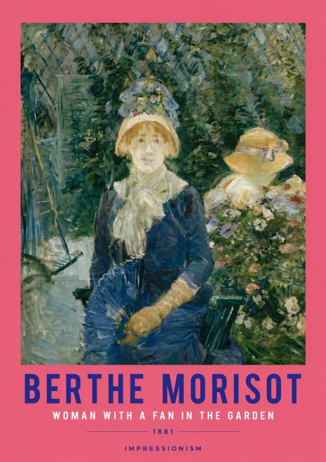 Berthe Morisot Young Woman with a Fan II No4 - Plakat