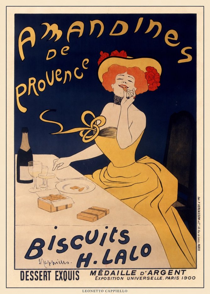 Leonetto Cappiello Amandines De Provence Biscuits H. Lalo I No6 - Plakat