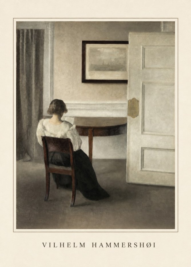 Vilhelm Hammershøi Interior with a Woman, Strandgade 30 No5 - Plakat