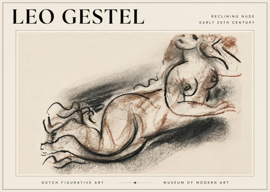 Leo Gestel Reclining Nude No6 - Plakat