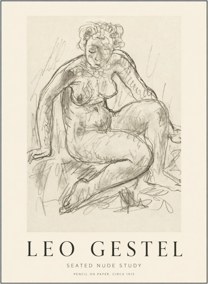 Leo Gestel Seated Nude Study No1 - Plakat