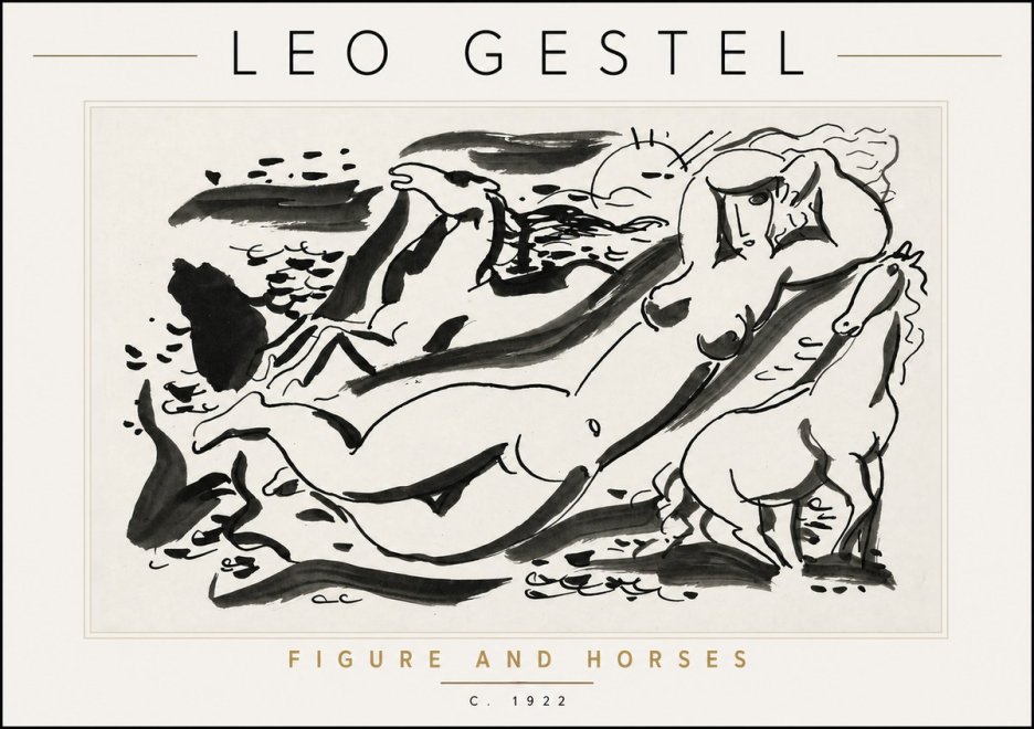 Leo Gestel Figure and Horses No6 - Plakat