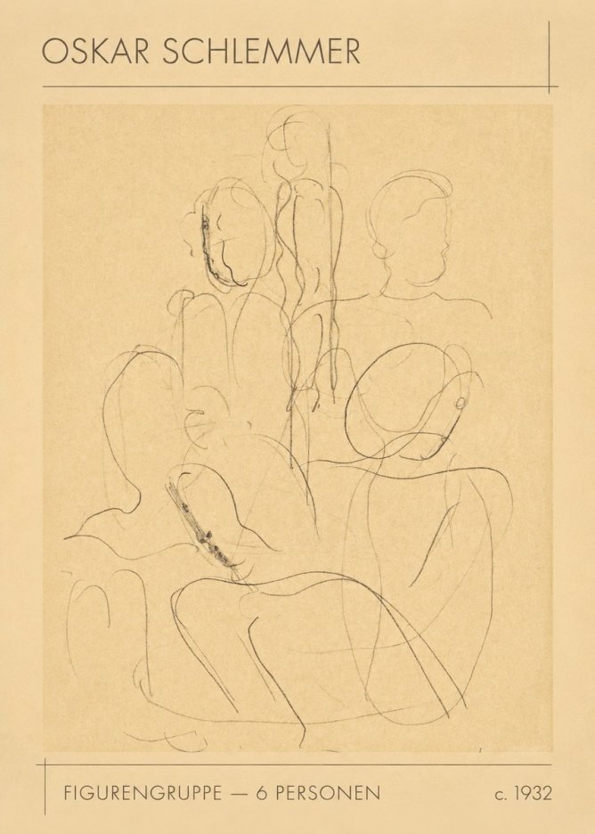 Oskar Schlemmer Figurengruppe - 6 Personen No1 - Plakat