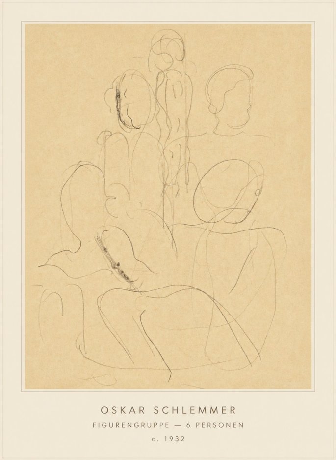 Oskar Schlemmer Figurengruppe - 6 Personen No4 - Plakat