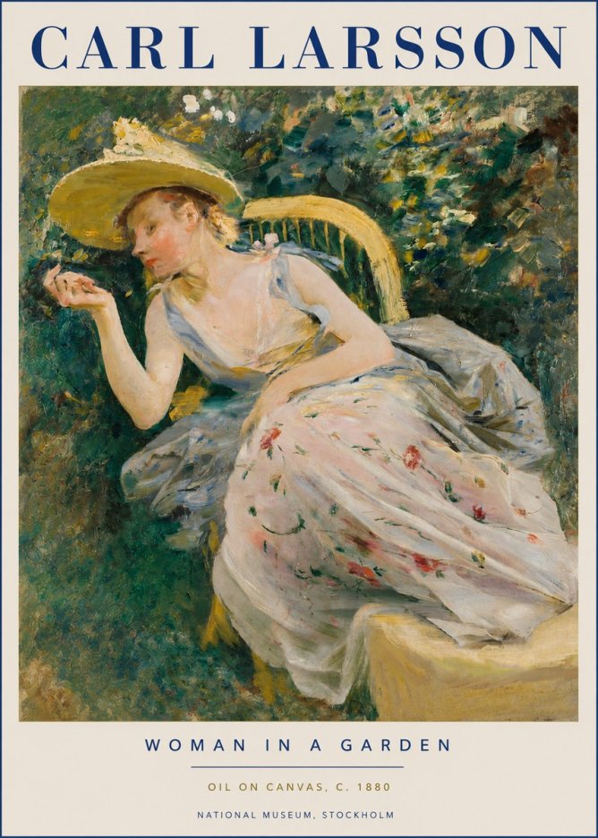 Carl Larsson Woman in a Garden No3 - Plakat