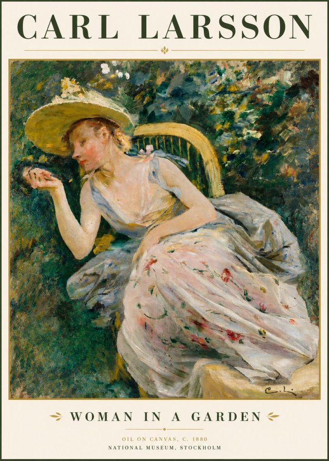 Carl Larsson Woman in a Garden No4 - Plakat