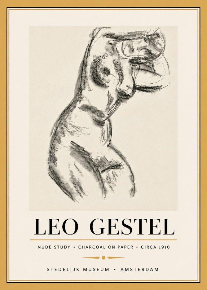 Leo Gestel Study of a Female Nude No5 - Plakat