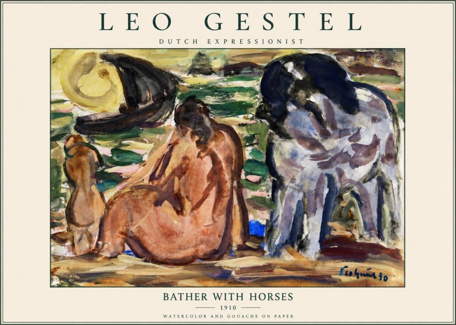 Leo Gestel Bather with Horses No3 - Plakat