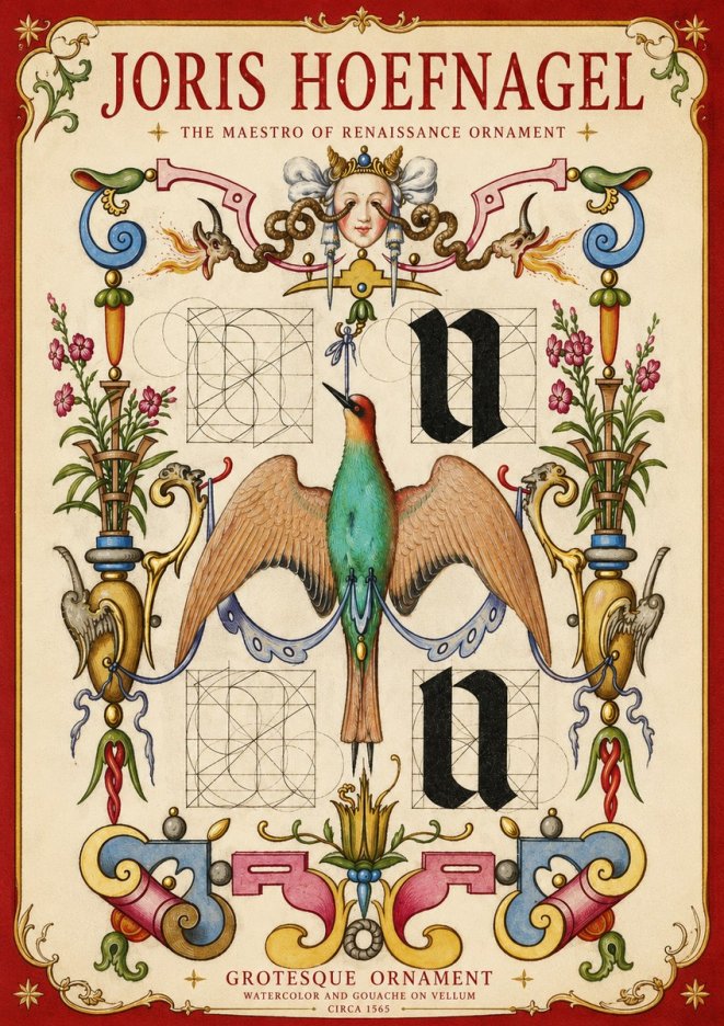 Joris Hoefnagel Grotesque Ornament No4 - Plakat
