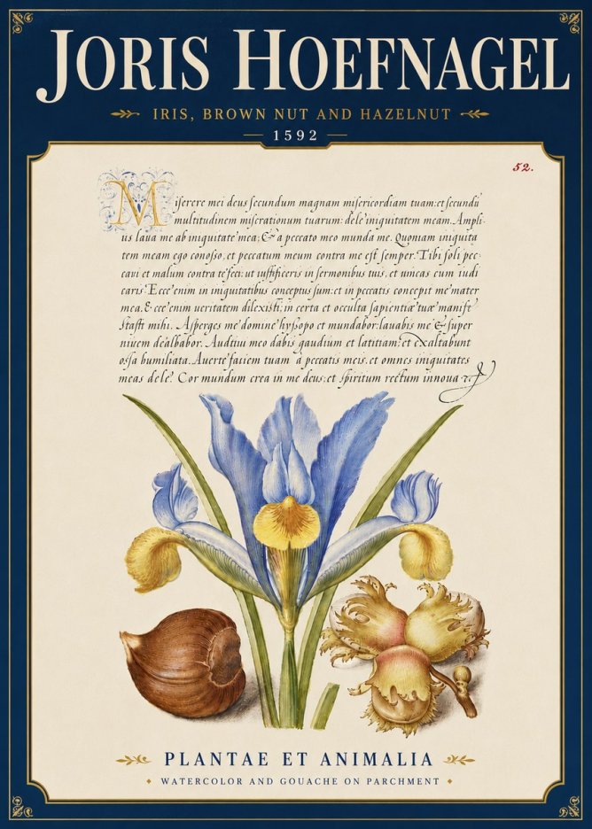 Joris Hoefnagel Iris, Brown Nut and Hazelnut No6 - Plakat