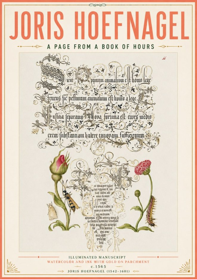 Joris Hoefnagel A Page from a Book of Hours No4 - Plakat