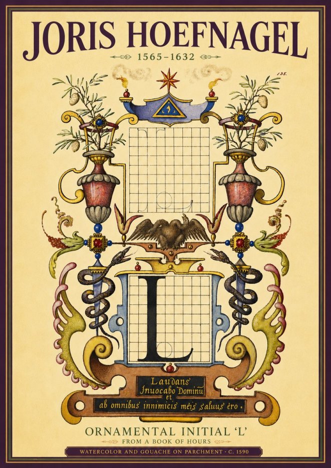 Joris Hoefnagel Ornamental Initial 'L' No4 - Plakat