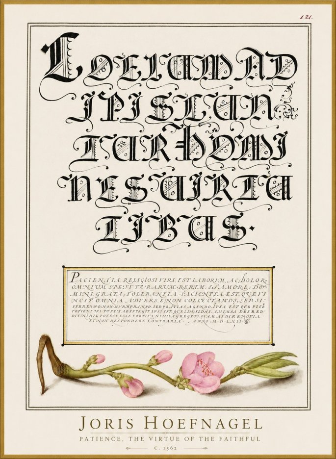 Joris Hoefnagel Calligraphic Alphabet from a Book of Lettering No3 - Plakat
