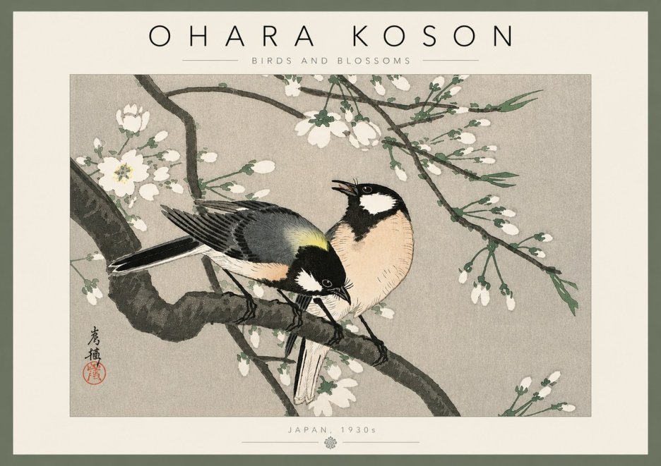 Ohara Koson Birds and Blossoms No4 - Plakat