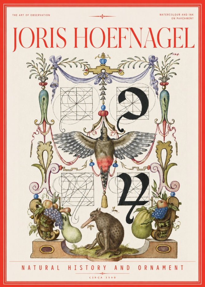 Joris Hoefnagel Study of Nature and Ornament No3 - Plakat