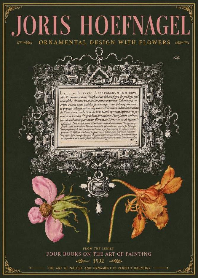Joris Hoefnagel Ornament and Botanical Study No5 - Plakat