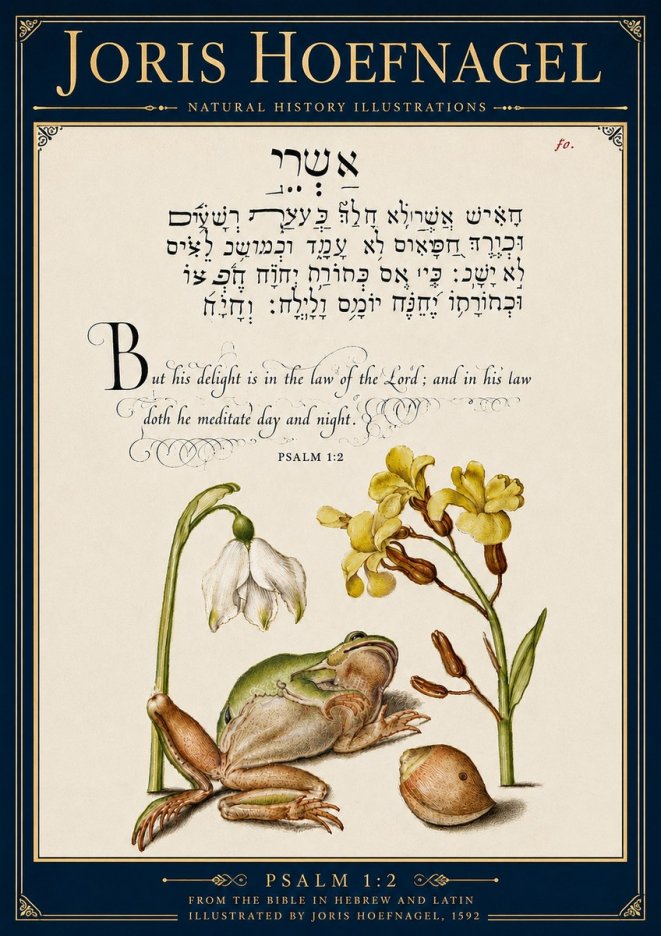 Joris Hoefnagel Psalm 1:2 No6 - Plakat