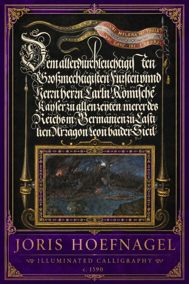 Joris Hoefnagel Illuminated Calligraphy No2 - Plakat