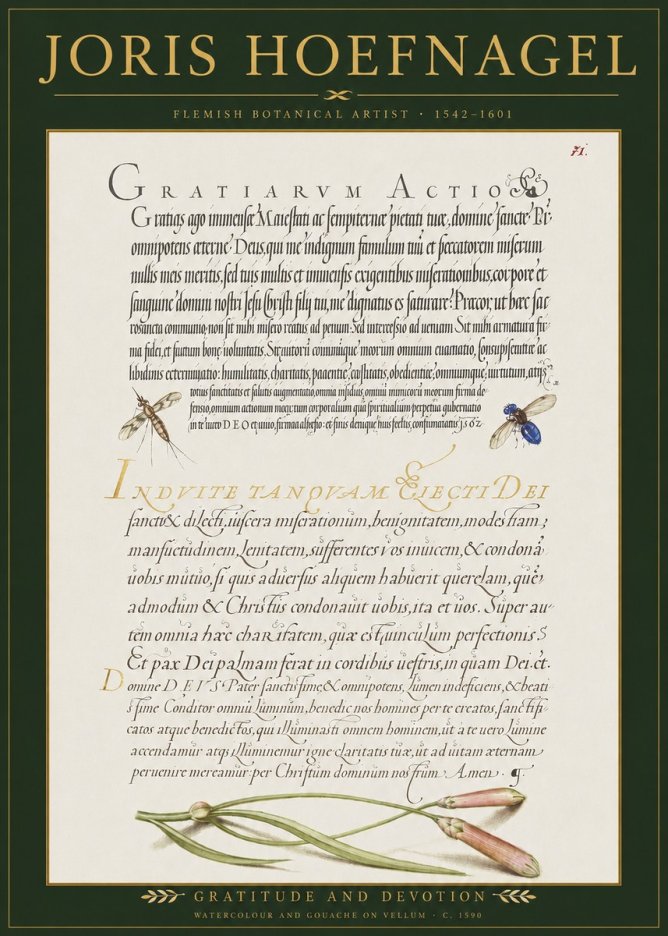 Joris Hoefnagel Thanksgiving to God • Institute for Botanical Studies No3 - Plakat