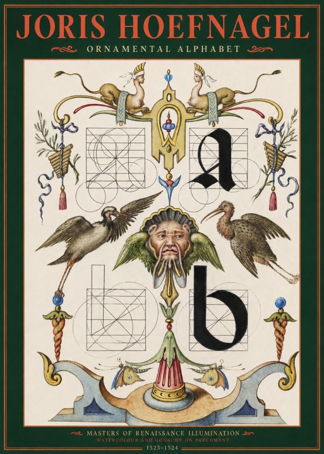 Joris Hoefnagel Ornamental Alphabet No2 - Plakat