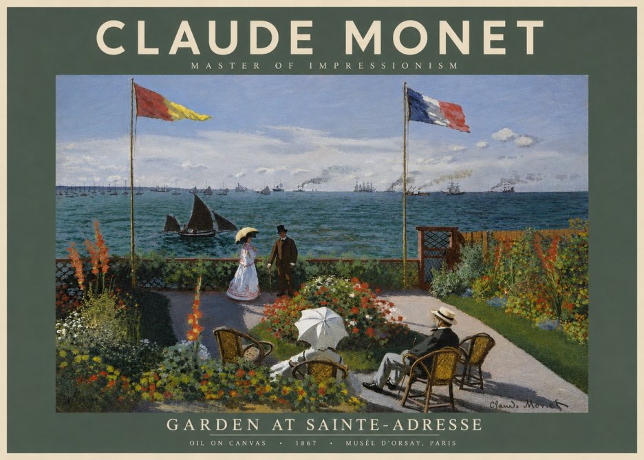 Monet Garden at Sainte-adresse No4 - Plakat