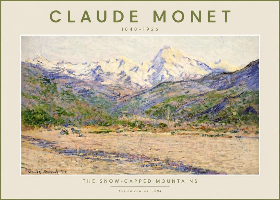 Monet The Snow-capped Mountains No4 - Plakat