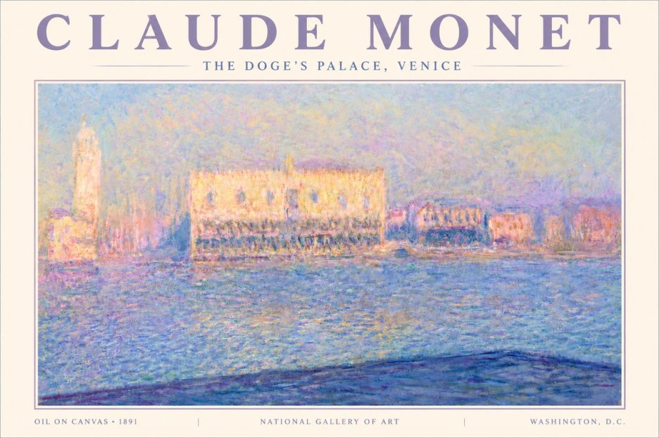 Monet The Doge's Palace, Venice No6 - Plakat