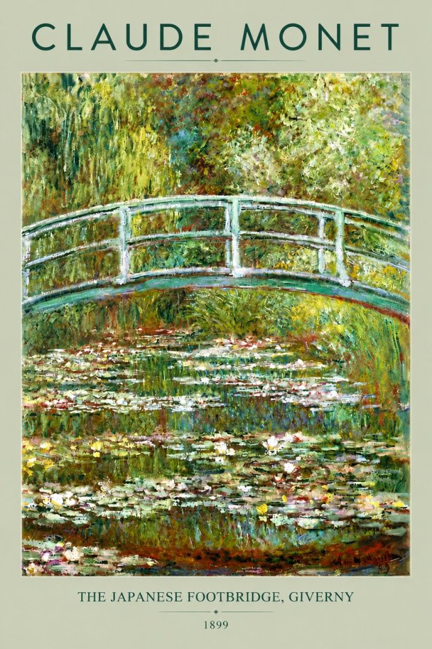 Monet The Japanese Footbridge, Giverny No5 - Plakat
