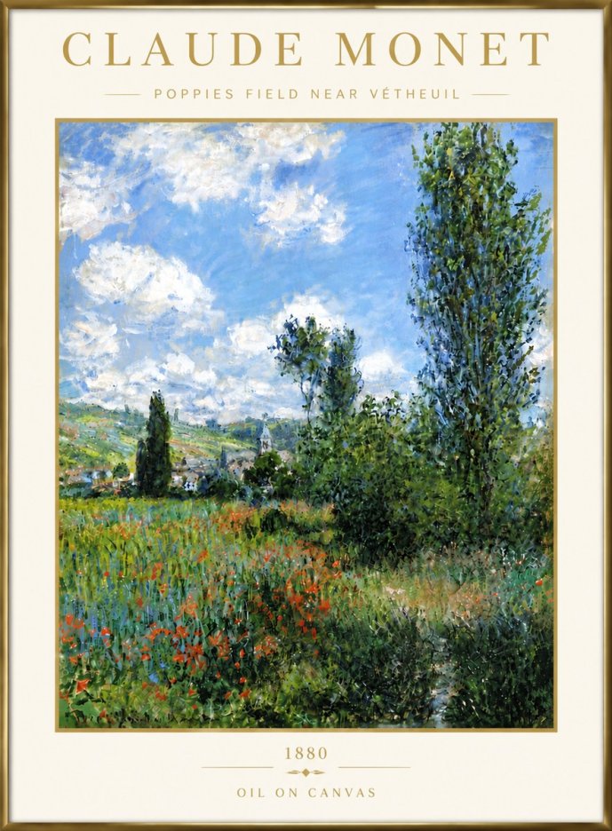 Monet Poppy Field Near Vétheuil No6 - Plakat