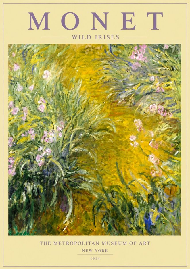 Monet Wild Irises No4 - Plakat